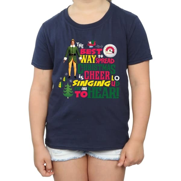 Elf Girls Christmas Cheer Cotton T-Shirt