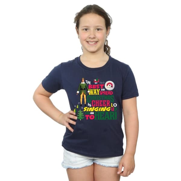 Elf Girls Christmas Cheer Cotton T-Shirt