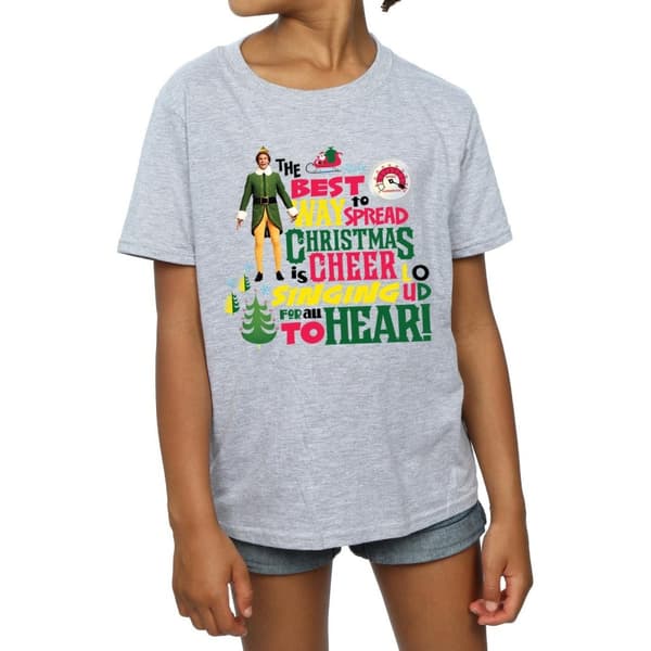 Elf Girls Christmas Cheer Cotton T-Shirt