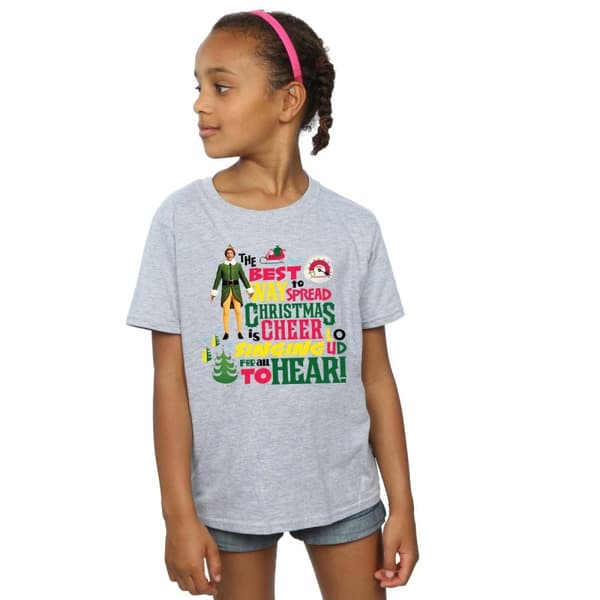 Elf Girls Christmas Cheer Cotton T-Shirt