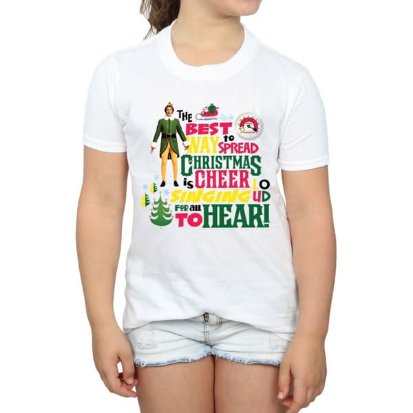 Elf Girls Christmas Cheer Cotton T-Shirt
