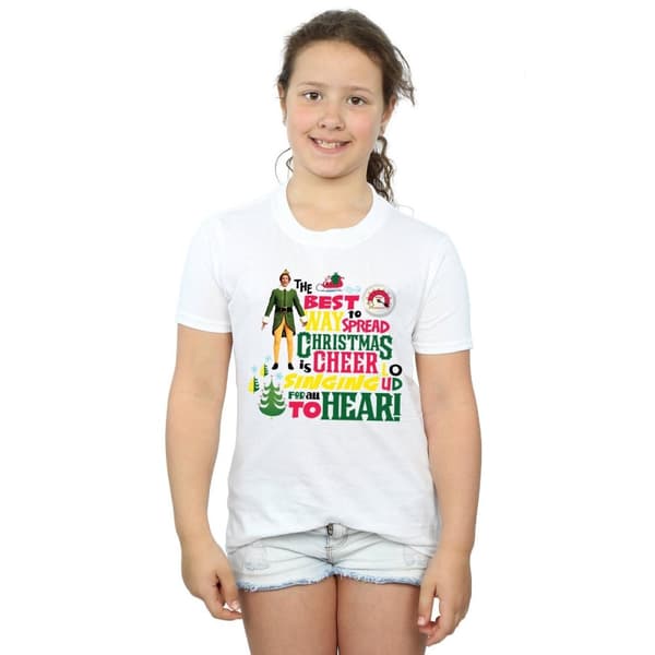 Elf Girls Christmas Cheer Cotton T-Shirt