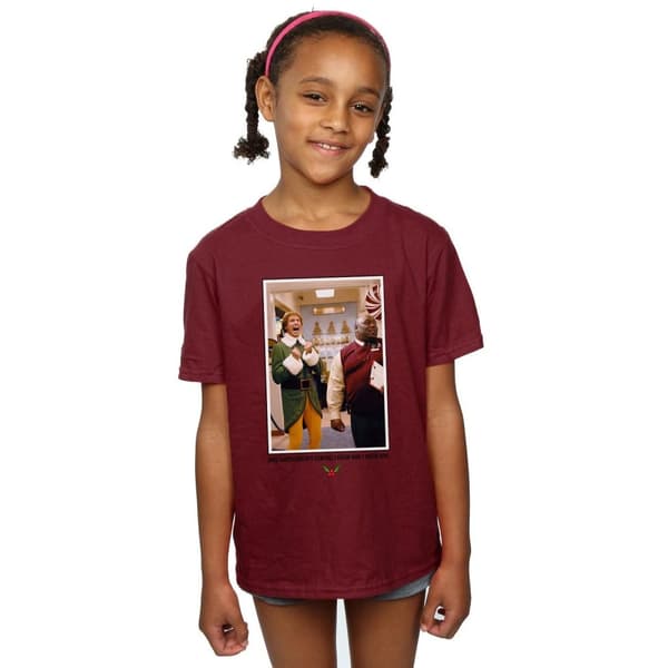 Elf OMG Santa Photo bomulls-T-shirt för flickor