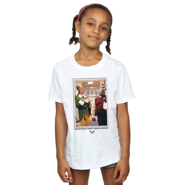Elf OMG Santa Photo bomulls-T-shirt för flickor