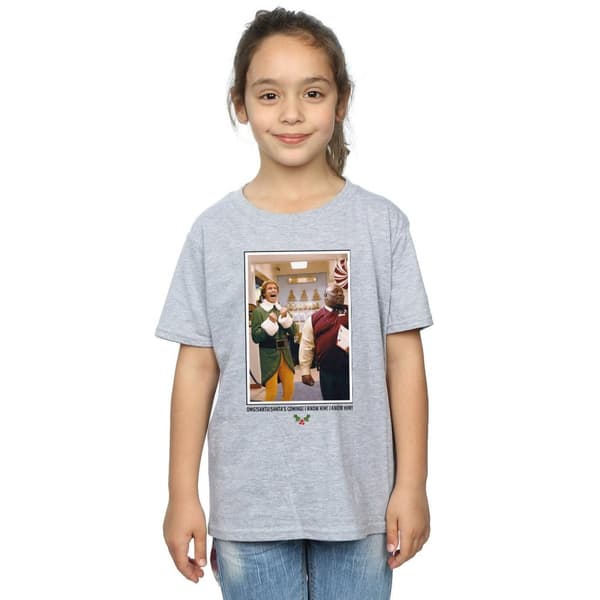 Elf OMG Santa Photo bomulls-T-shirt för flickor