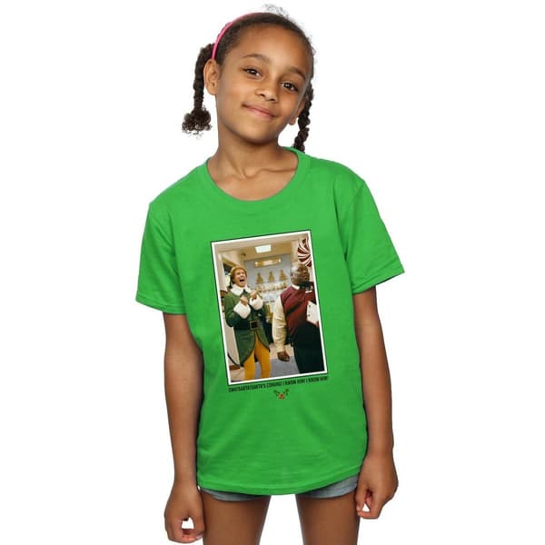 Elf OMG Santa Photo bomulls-T-shirt för flickor