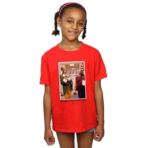 Elf OMG Santa Photo bomulls-T-shirt för flickor
