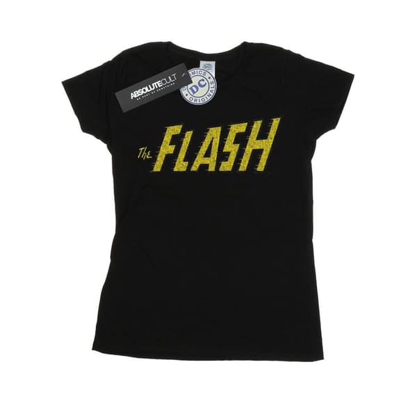DC Comics Womens/Ladies Flash Crackle Logo Cotton T-Shirt