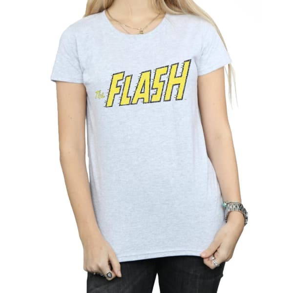 DC Comics Womens/Ladies Flash Crackle Logo Cotton T-Shirt