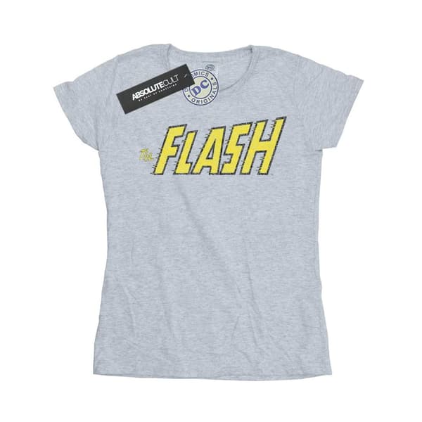 DC Comics Womens/Ladies Flash Crackle Logo Cotton T-Shirt
