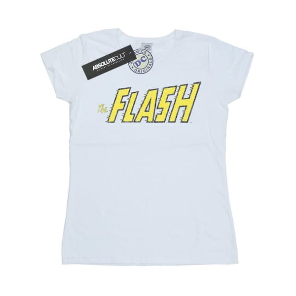 DC Comics Womens/Ladies Flash Crackle Logo Cotton T-Shirt