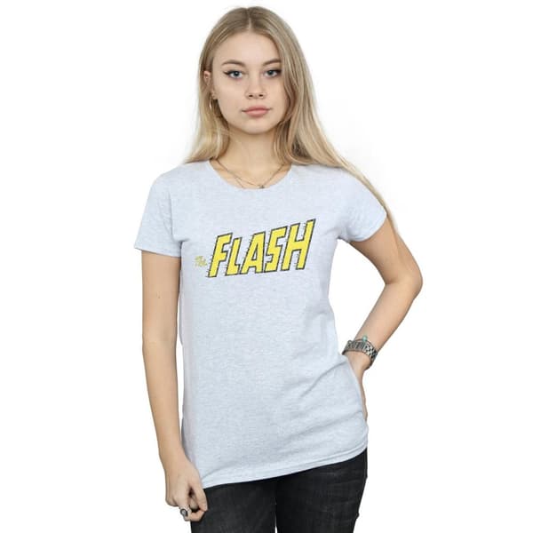 DC Comics Womens/Ladies Flash Crackle Logo Cotton T-Shirt