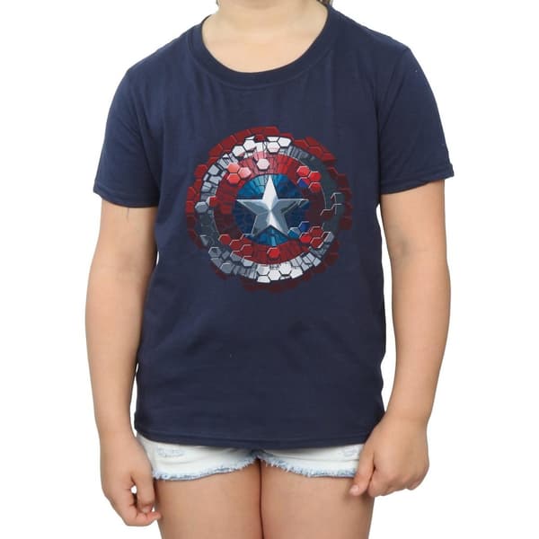 Marvel Girls Captain America Civil War Hex Shield Cotton T-Shirt