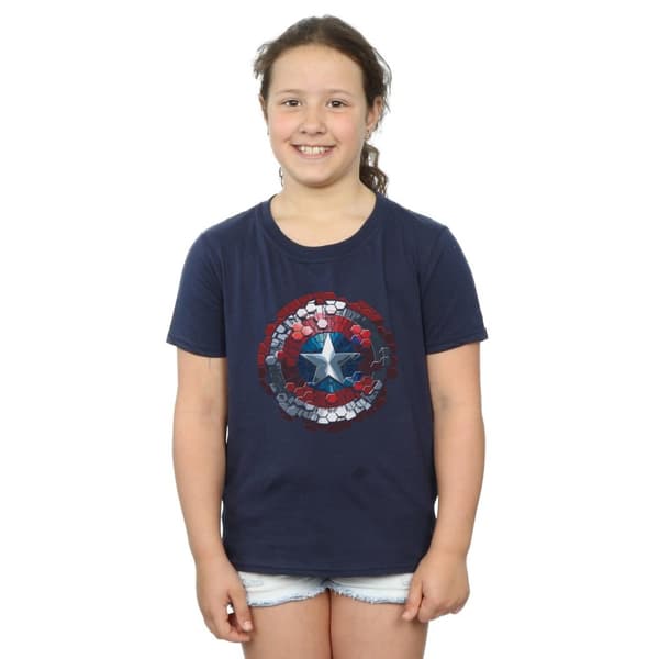 Marvel Girls Captain America Civil War Hex Shield Cotton T-Shirt