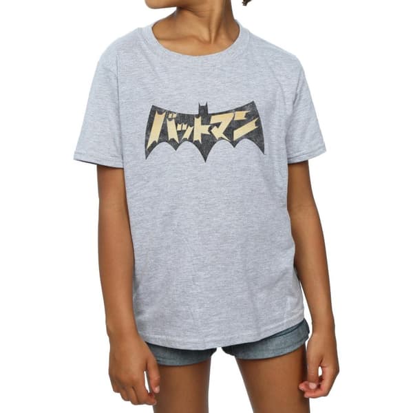 DC Comics T-shirt i bomull med Batmans internationella logotyp för flickor