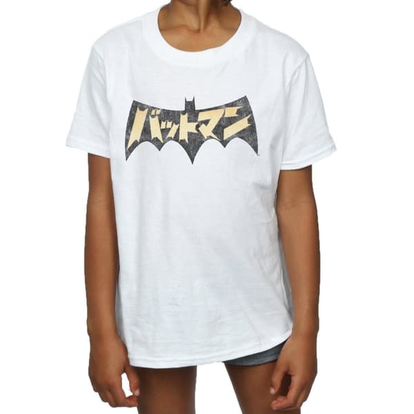DC Comics T-shirt i bomull med Batmans internationella logotyp för flickor