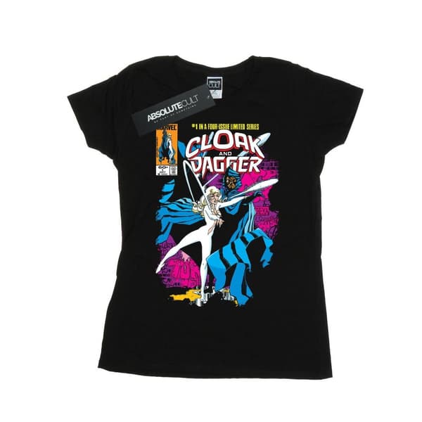 Marvel Dam/Tjej - Cloak And Dagger - Comic Cover - Bomulls-T-shirt Black XL