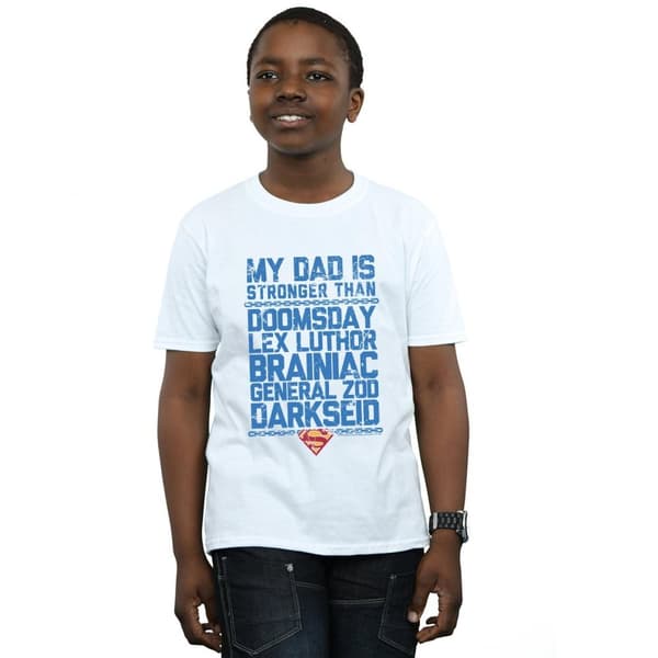 DC Comics Pojkar Superman My Dad Is Stronger Than T-shirt