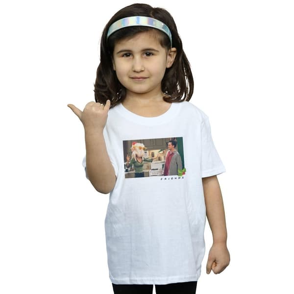 Friends T-shirt i bomull med kalkonhuvud för flickor