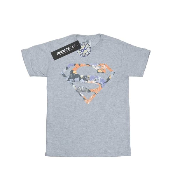 DC Comics T-shirt i bomull med Supermans blommiga logotyp 2 för flickor
