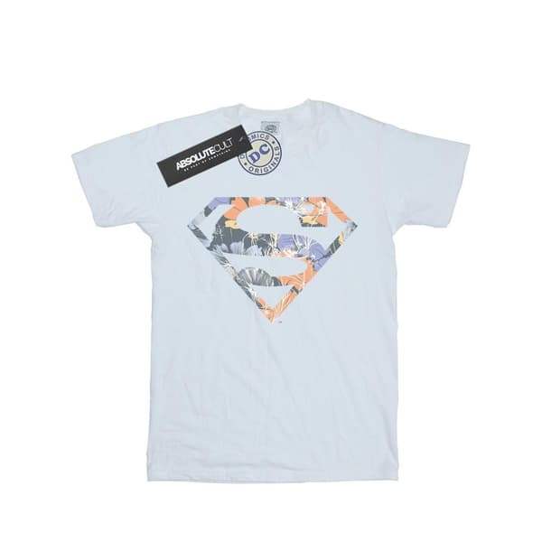 DC Comics T-shirt i bomull med Supermans blommiga logotyp 2 för flickor