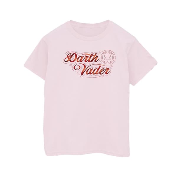 Star Wars Dam/kvinnor Obi-Wan Kenobi Darth Vader Ribbon Font Bomull Boyfriend T-shirt Baby Pink M