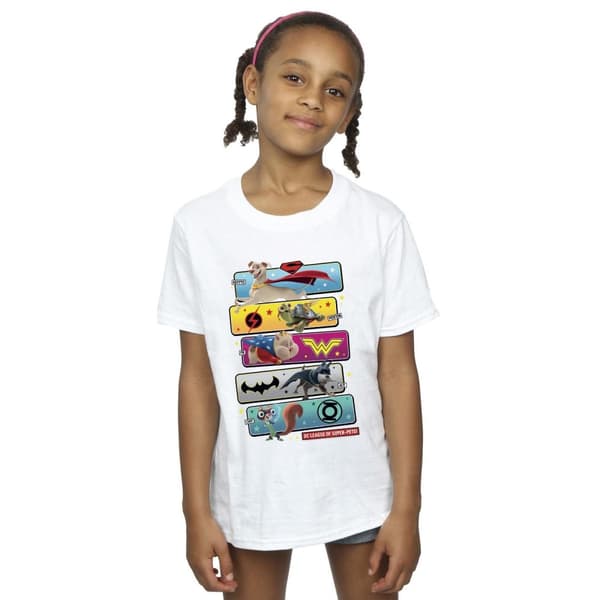 DC Comics DC League Of Super-Pets - T-shirt i bomull med karaktärspose för flickor