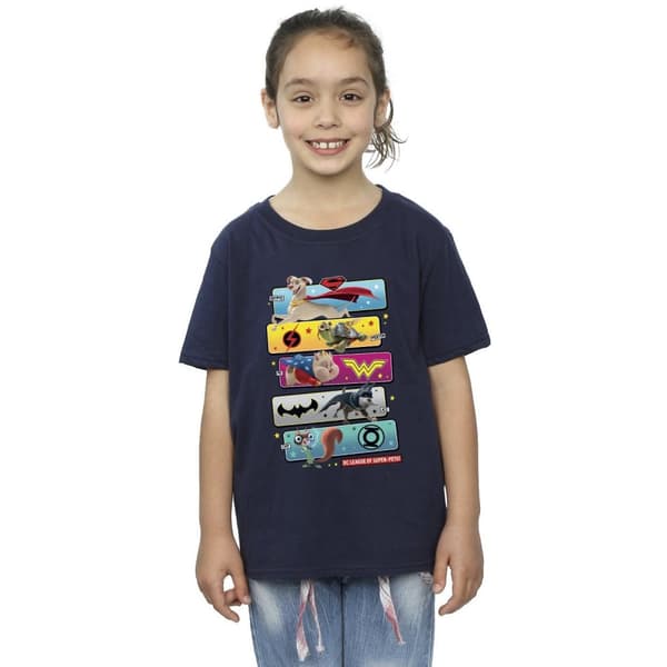 DC Comics DC League Of Super-Pets - T-shirt i bomull med karaktärspose för flickor