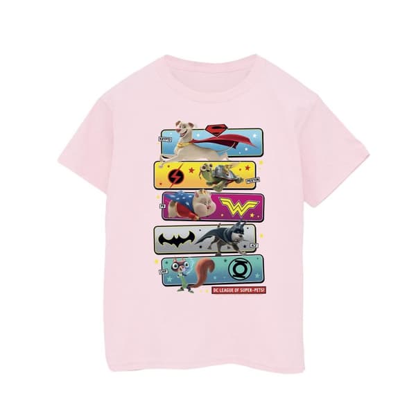 DC Comics DC League Of Super-Pets - T-shirt i bomull med karaktärspose för flickor