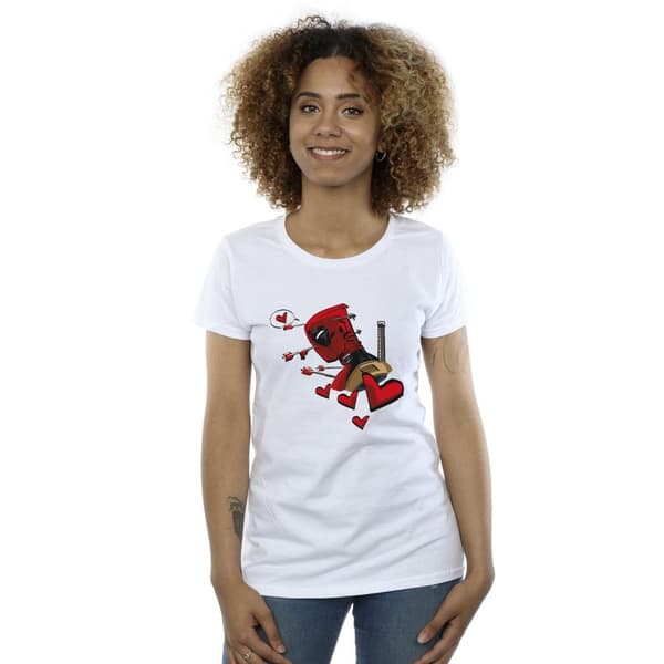 Marvel Womens/Ladies Deadpool Love Arrow Cotton T-Shirt