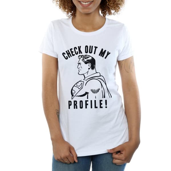 DC Comics Womens/Ladies Superman Check Out My Profile Cotton T-Shirt