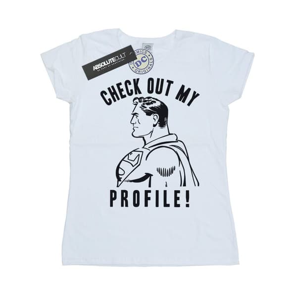 DC Comics Womens/Ladies Superman Check Out My Profile Cotton T-Shirt
