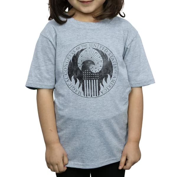 Fantastic Beasts Girls Distressed Magical Congress Cotton T-Shirt