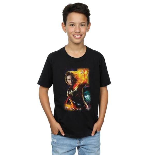 Marvel Boys Captain Marvel Galactic Shine T-Shirt