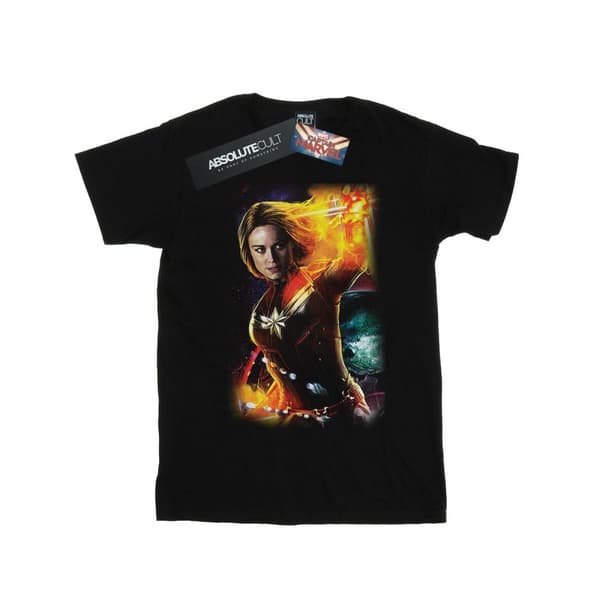 Marvel Boys Captain Marvel Galactic Shine T-Shirt Black 9-11 Years