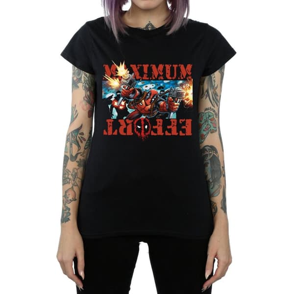 Marvel Womens/Ladies Deadpool Maximum Effort Cotton T-Shirt