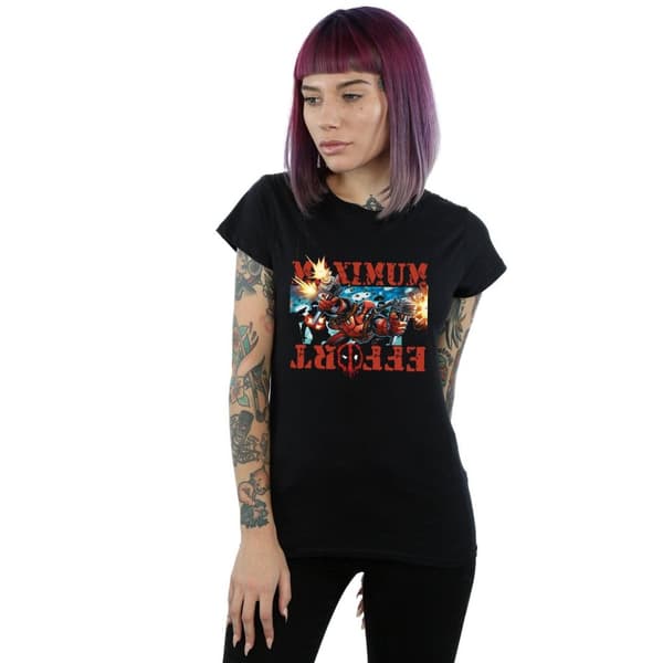 Marvel Womens/Ladies Deadpool Maximum Effort Cotton T-Shirt