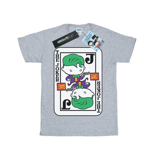 DC Comics T-shirt i bomull med Chibi-joker och spelkort för flickor