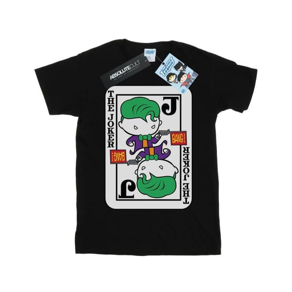 DC Comics T-shirt i bomull med Chibi-joker och spelkort för flickor