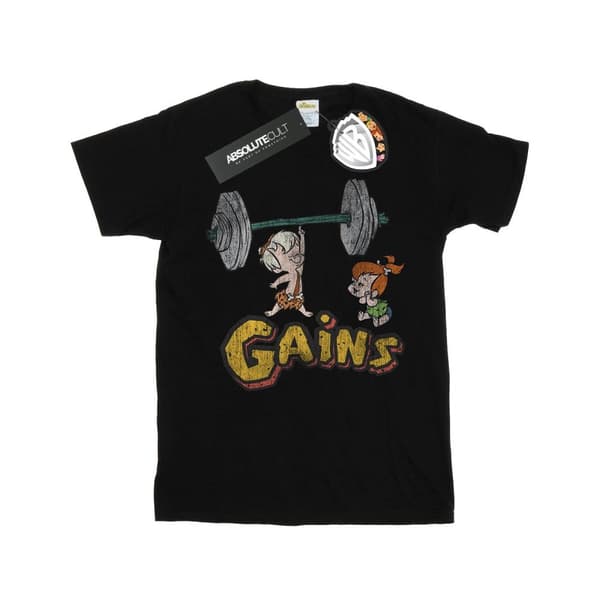 The Flintstones Girls Bam Bam Gains Distressed Cotton T-Shirt