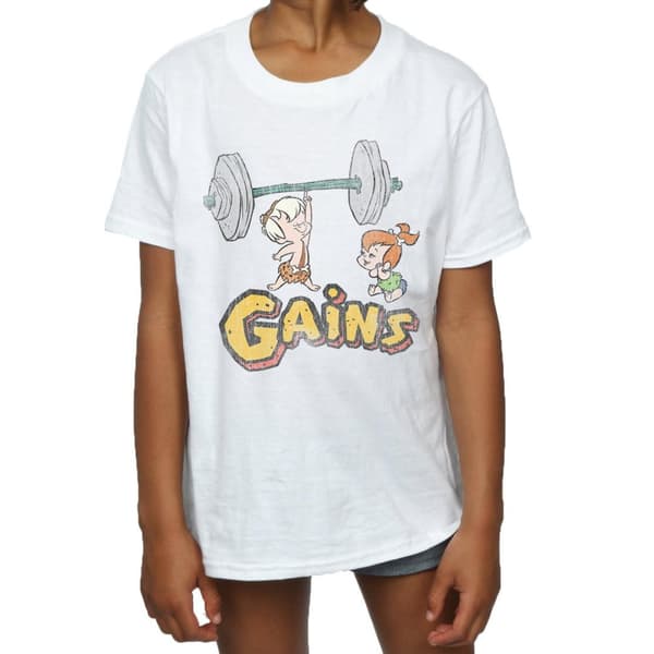 The Flintstones Bam Bam Gains - T-shirt i bomull med tryck för flickor