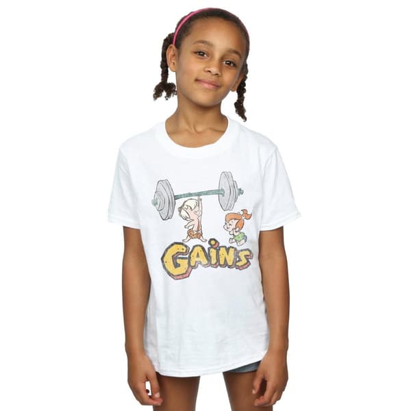The Flintstones Girls Bam Bam Gains Distressed Cotton T-Shirt