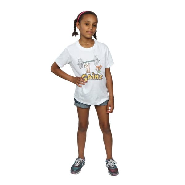 The Flintstones Girls Bam Bam Gains Distressed Cotton T-Shirt