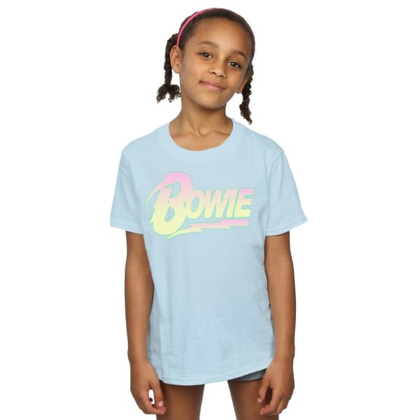 David Bowie Girls Neon Logo Cotton T-Shirt