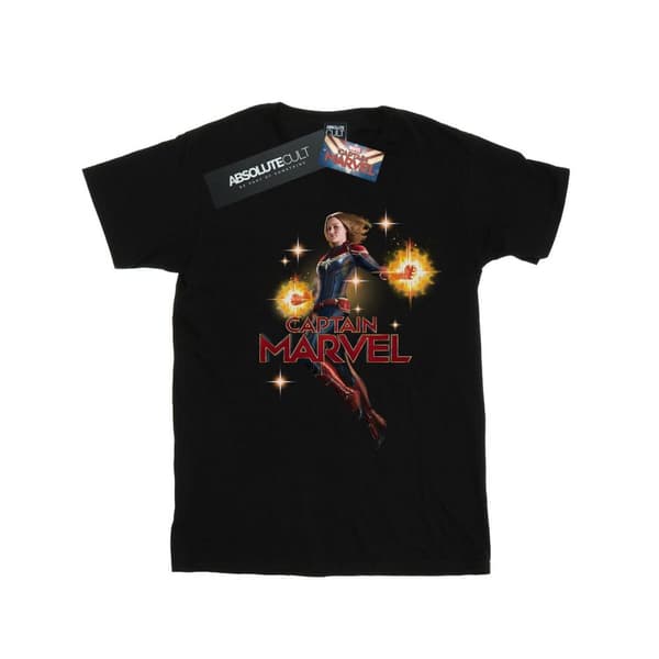 Marvel Boys Captain Marvel Carol Danvers T-Shirt Black 5-6 Years