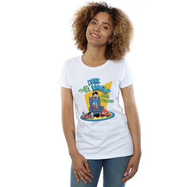DC Comics Womens/Ladies Super Friends Dark Knight Before Christmas Cotton T-Shirt