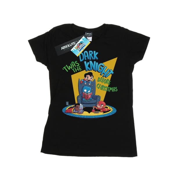 DC Comics Womens/Ladies Super Friends Dark Knight Before Christmas Cotton T-Shirt