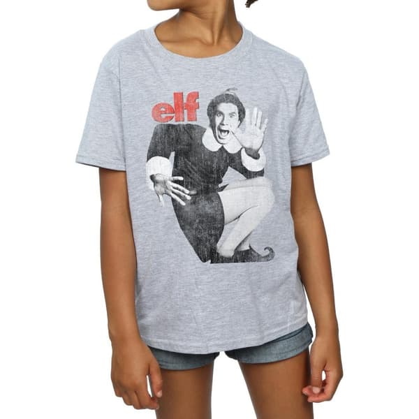 Elf Mono - T-shirt i bomull med tryckande affisch för flickor