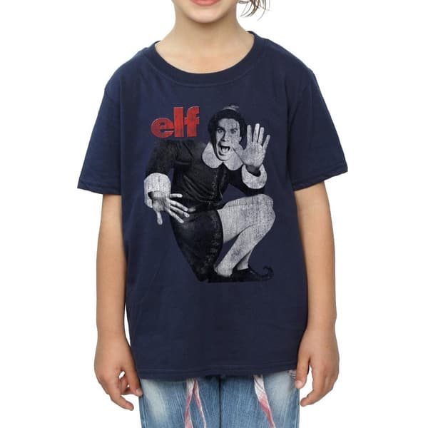 Elf Mono - T-shirt i bomull med tryckande affisch för flickor