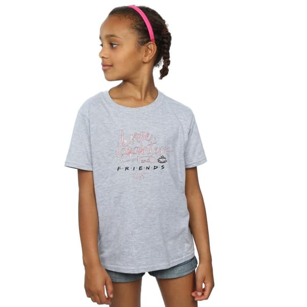 Friends T-shirt i bomull för flickor - Love Laughter